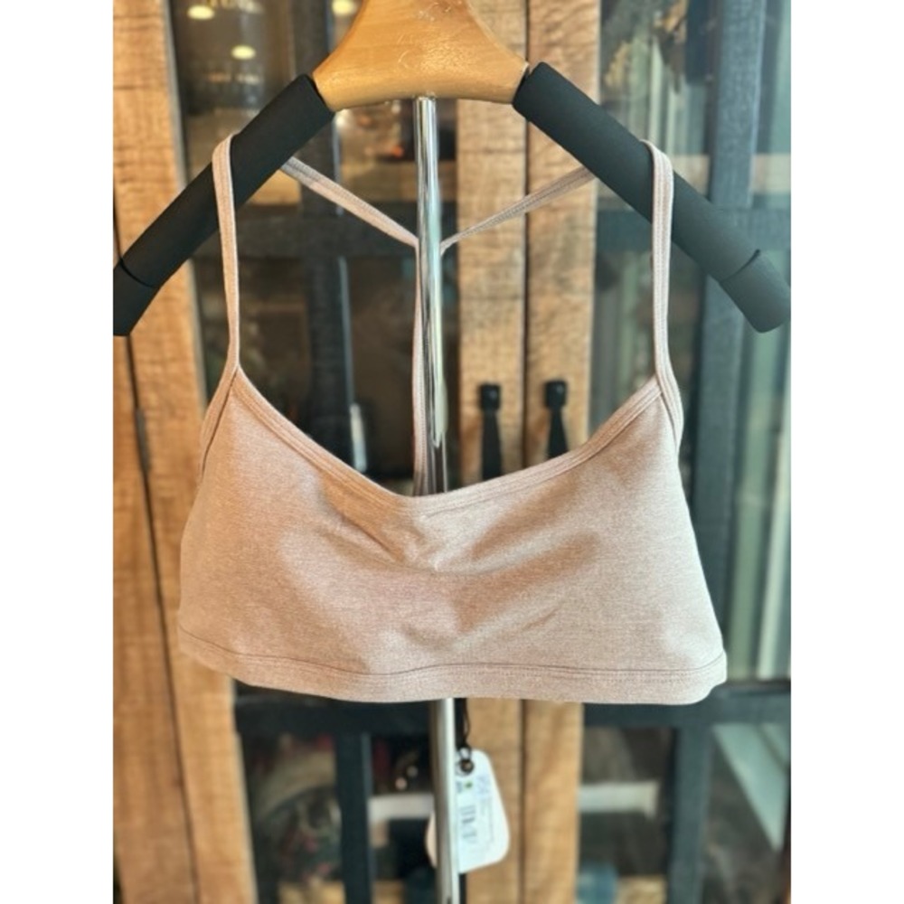 Prana Heavana Every Minute Sports Bra L Willow Heather Tan NEW